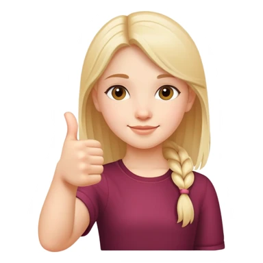 A dainty girl thumbs up sticker