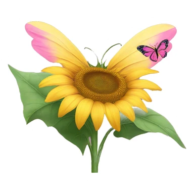 Sunflower with pink butterfly  sticker