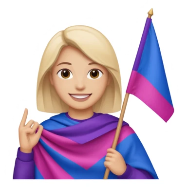 eu com a bandeira bissexual sticker