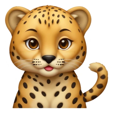 Cheetah blowing a kiss sticker