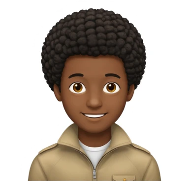 Black darkskin seventeen man  with little afro haircut sticker