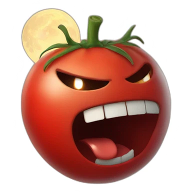 angry tomato screaming at the moon sticker