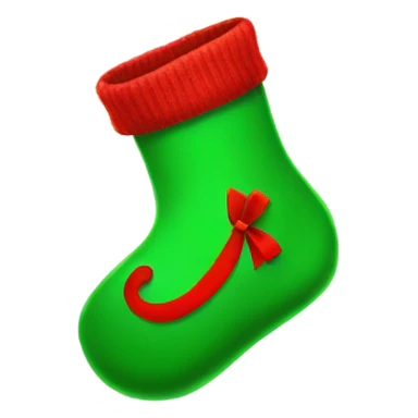 Red sock with green bow  sticker