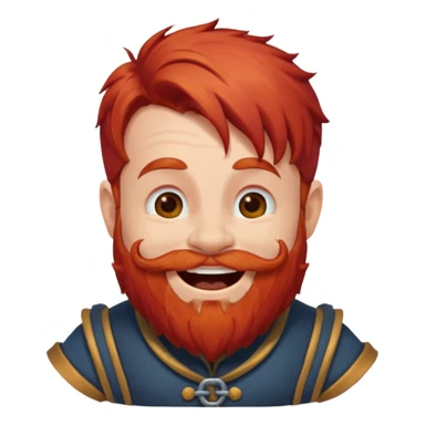 Ein zwerg mit roten Haaren der lacht sticker