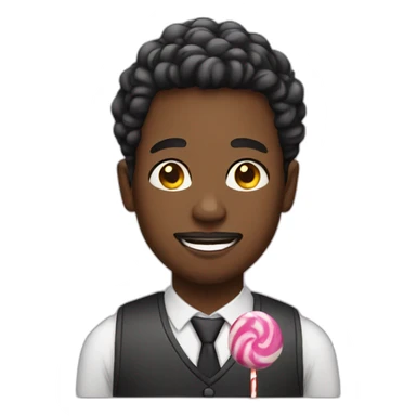 Black people with candy sticker