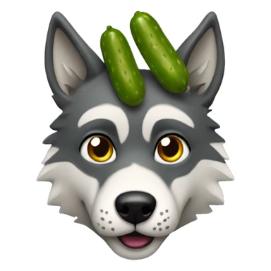 Wolf head with a pickle Body sticker