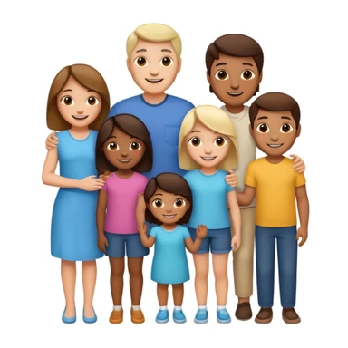 family posing for photo sticker