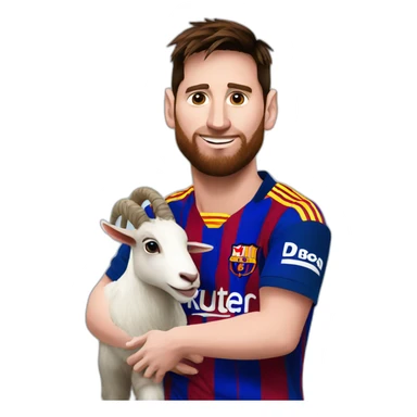 messi with a goat sticker