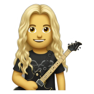 heavy metal guitarist with long blonde hair sticker