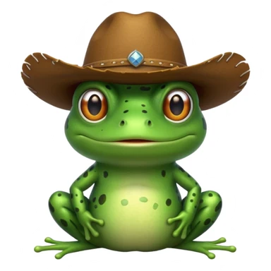 frog with a cowboy hat sticker