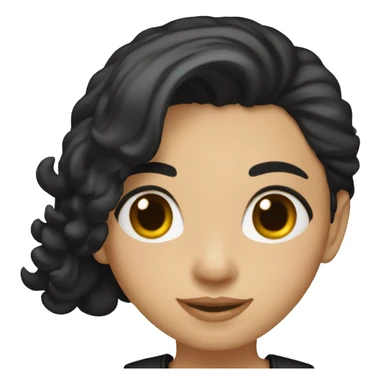 Italian Girl with Black Hair and Black clothes sticker