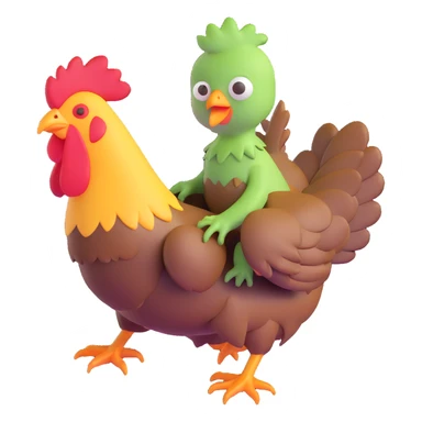 baby zombie riding a chicken sticker