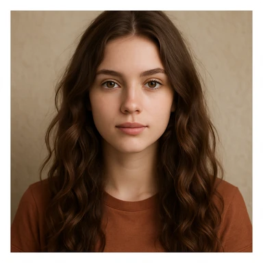 girl with long wavy brown hair, option 3 sticker