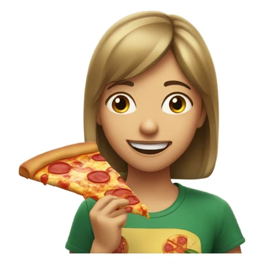 Girl eating pizza sticker