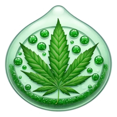 frozen caviar with cannabis leaf sticker