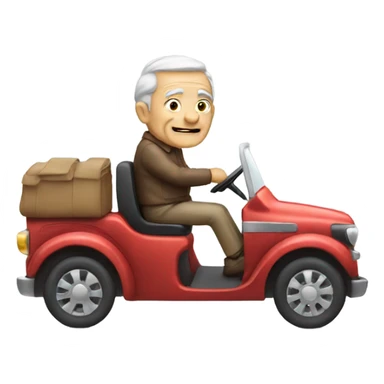 Old man driving car sticker