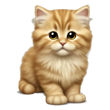 fluffy golden scottish straight kitten with tipped black fur, sticker