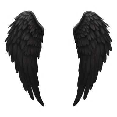 one pair of black angel wings sticker