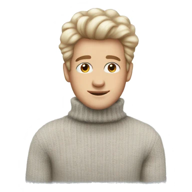 Pale guy Fluffy turtleneck sweater  sticker