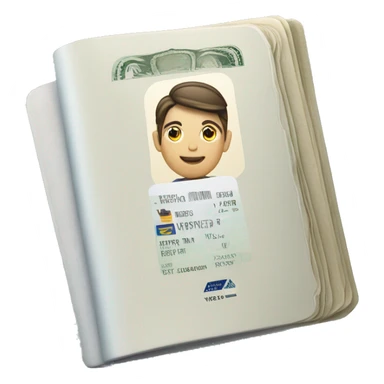 Opened Passport and with visa inside   sticker