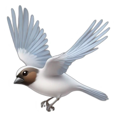 flying sparrow facing left sticker