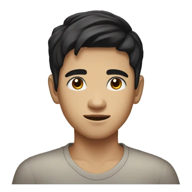 Thai teenage boy with combed short black hair ad brown eyes sticker