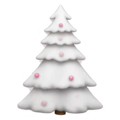White and pink christmas tree sticker
