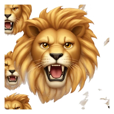 angry lion red sticker