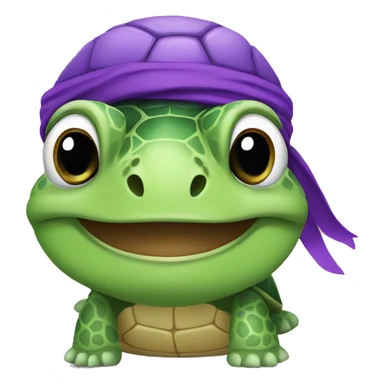 turtle with purple head band sticker