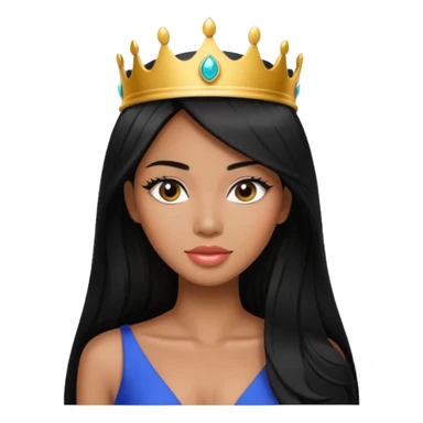 Miss universe south east Asian black with very long straight black hair sticker