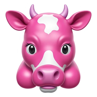   jeff koons style inflatable pink girl cow sculpture  sticker
