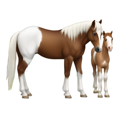 Happy paint horse with bay quarter horse  sticker