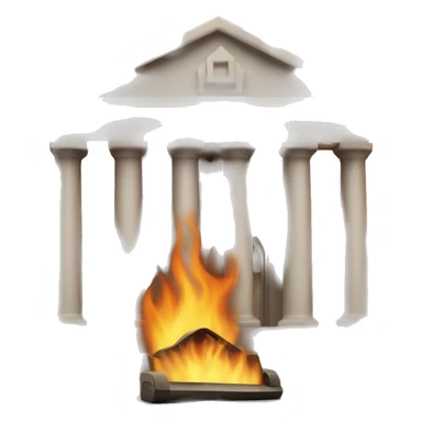 bank in front of fire sticker
