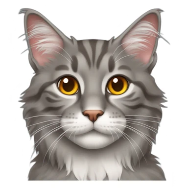 grey red Maine Coon cat sticker