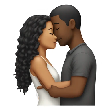 Biracial couple kissing  sticker