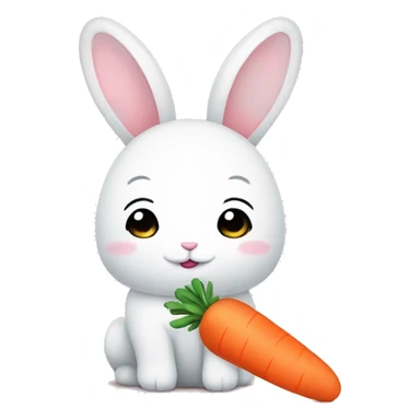 Cute kawaii bunny with carrot sticker