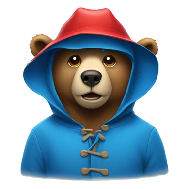 bear wearing red hat and blue rain coat sticker