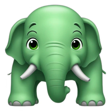 film green elephant sticker