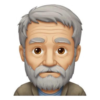  portrait of old man with scruffy beard sticker