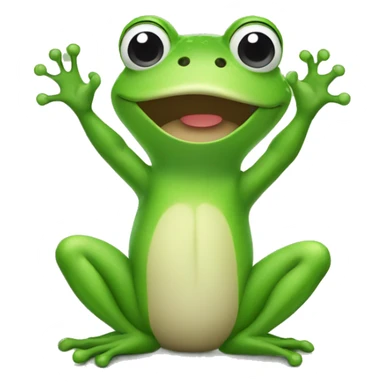 Frog with hands up sticker