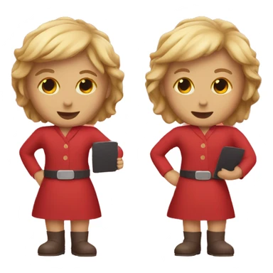 AI Assistant emoji with red background color  sticker