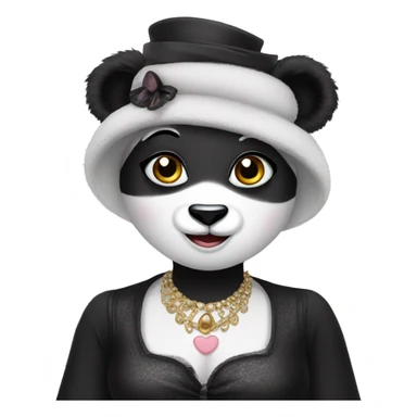 A panda dressed in drag sticker