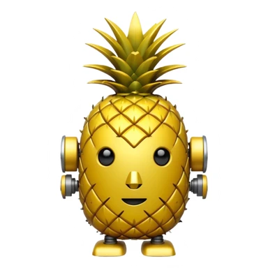 robot pineapple emoji no eyes sticker