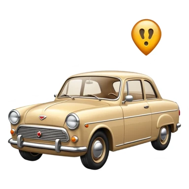 Beige retro car sticker