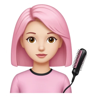 woman at the hairdressers with light pink clothes sticker