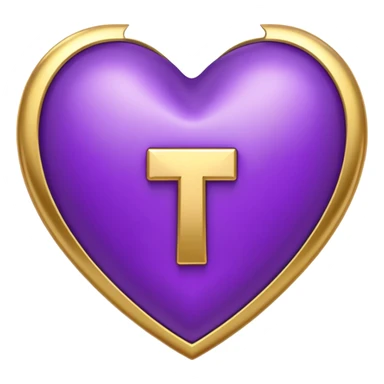 The gold Letter “T” inside a Purple Heart sticker