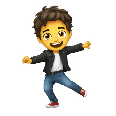 Niño rubio con el pelo largo bailando sticker
