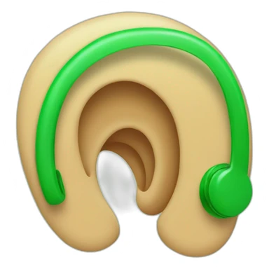 ear with green sound waves sticker