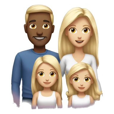 all white family of four with mom dad and 2 girls with blonde hair  sticker