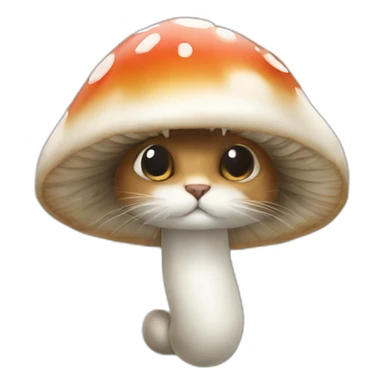 cat mushroom sticker